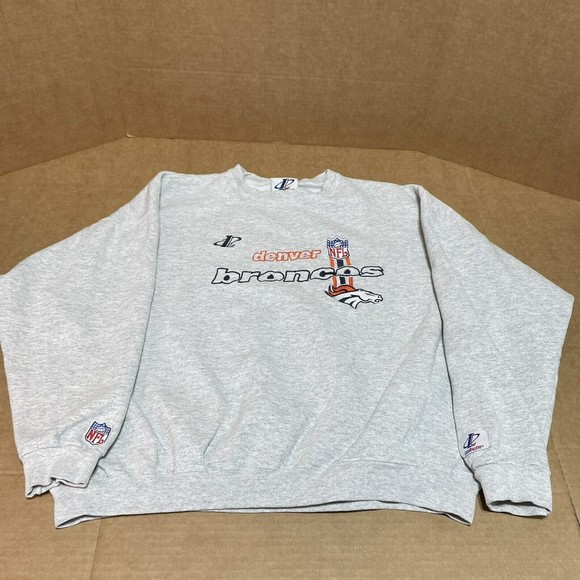 Vintage Denver Broncos Crewneck Sweatshirt, Grey, XL, Logoathletic, VTG - Picture 6 of 10